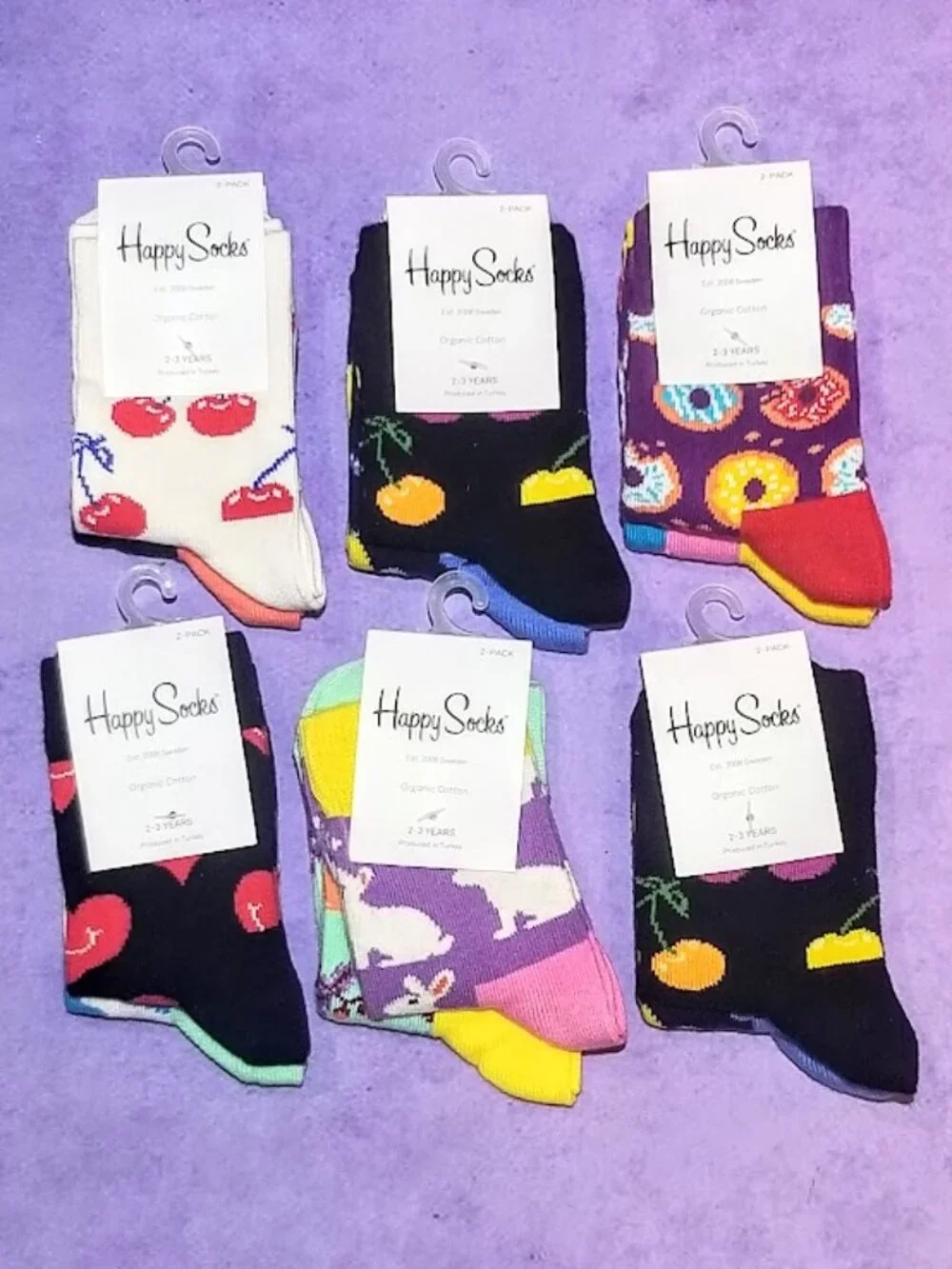 12 pairs Cute Colorful Organic Cotton Toddler/Kids Girls Socks Bundle Lot 2t-3t